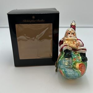 Christopher Radko Vintage Glass Ornament On Top Of The World 1995